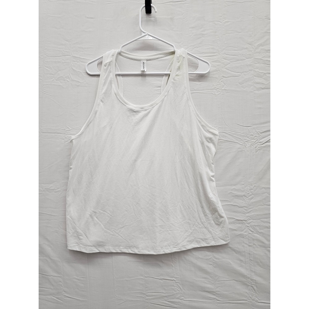 All in Motion Womens Racerback Tank Top White Polyester Blend Athletic Size XL
